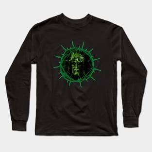 Holy Face of Christ Encircled by The Crown of Thorns Long Sleeve T-Shirt